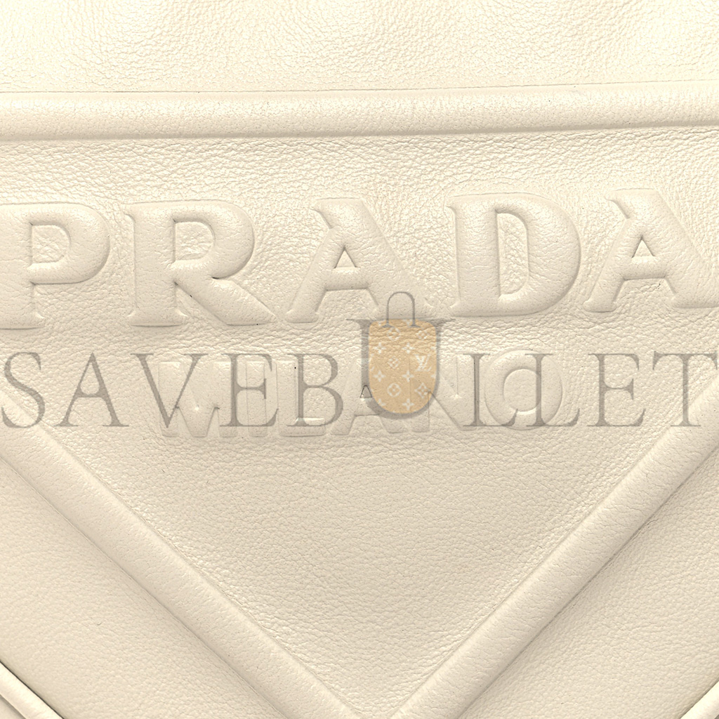 PRADA GRACE LUX TRIANGLE POUCH WHITE (26*14*8cm)