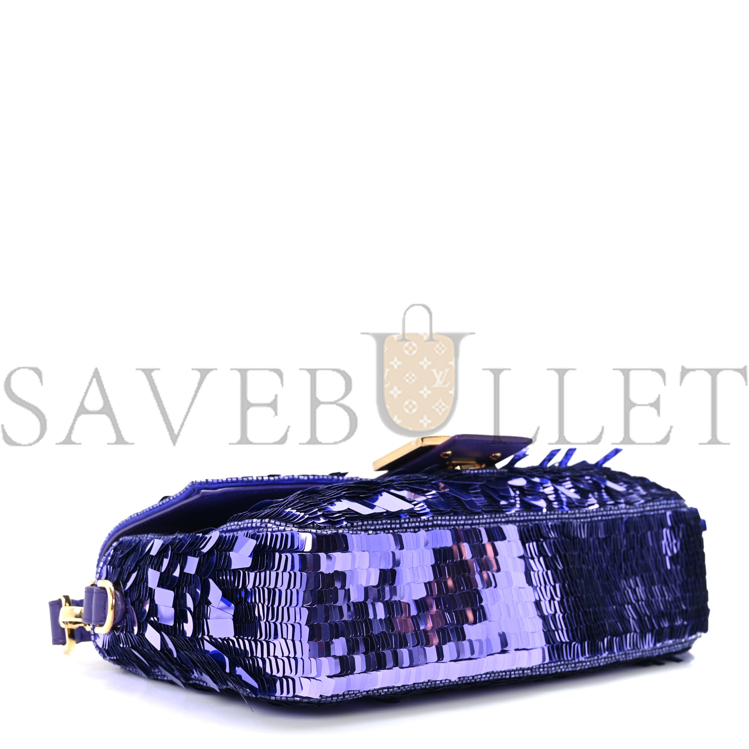 FENDI SEQUIN PAILLETTES SHINY NAPPA SEX AND THE CITY BAGUETTE VIOLA PURPLE RAIN (27*15*6cm)