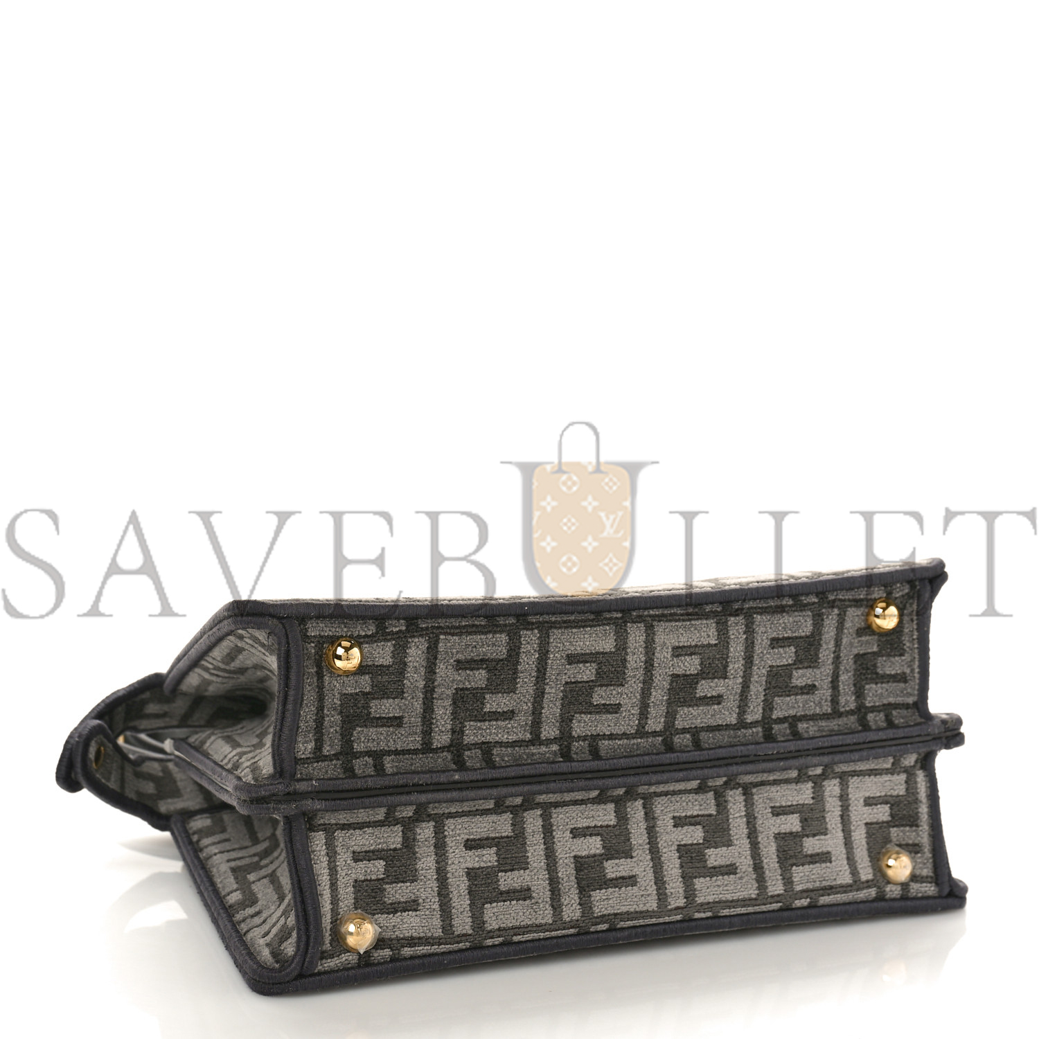 FENDI CHENILLE VITELLO SETA FF SMALL PEEKABOO I SEE U SATCHEL ANTHRACITE ASFALTO (27*20*13cm)