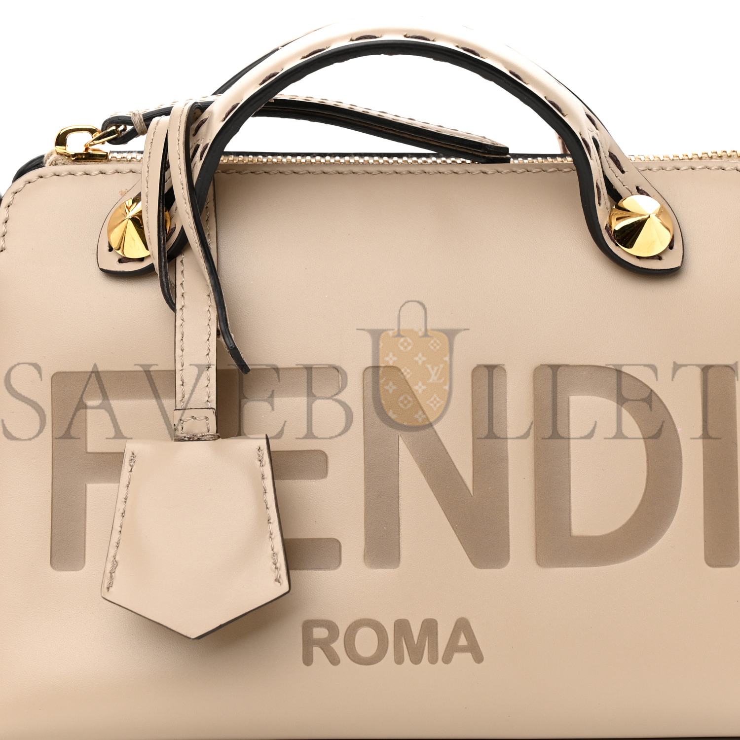 FENDI VITELLO KING LOGO EMBOSSED MINI BY THE WAY BOSTON BAG NUVOLA (19*13*9cm)