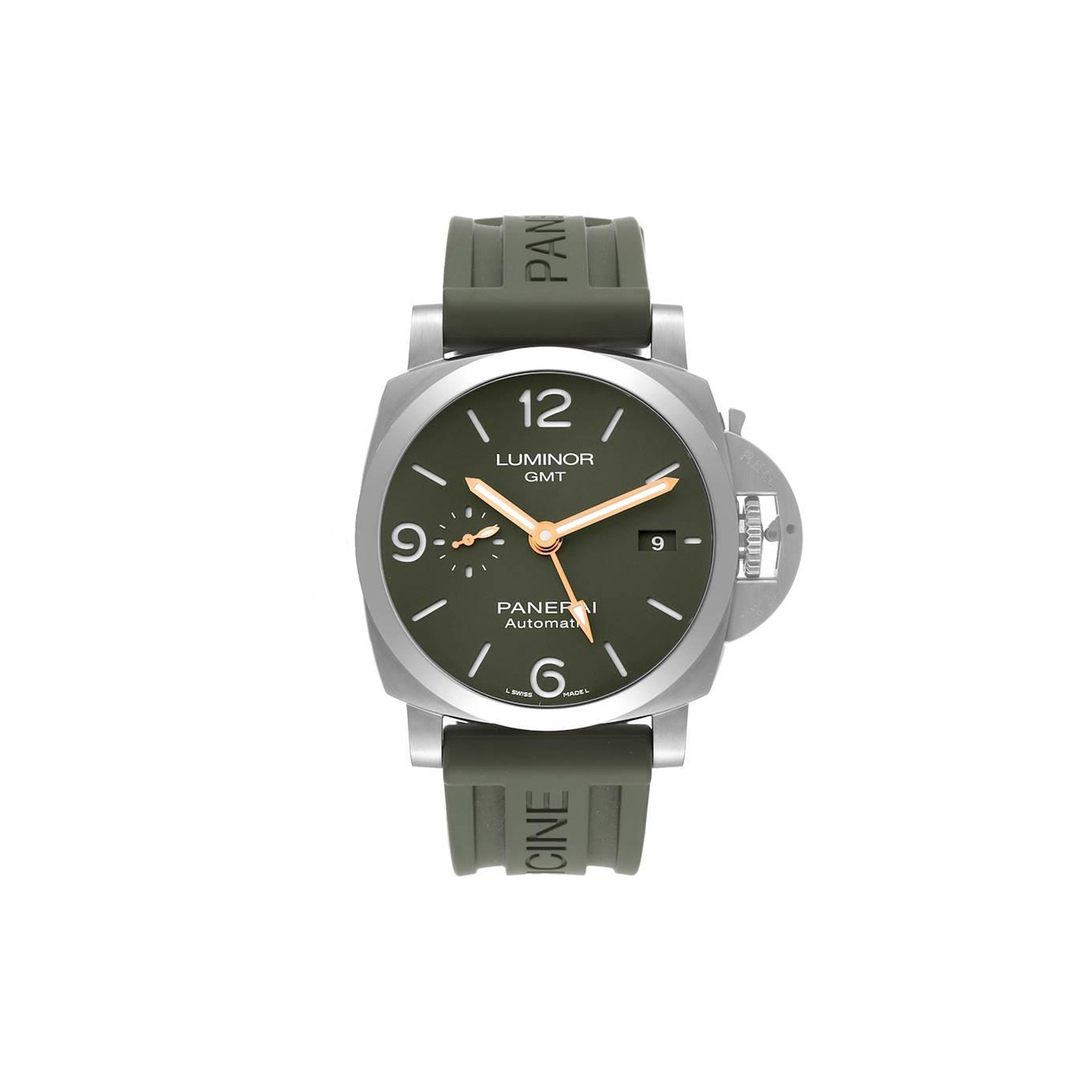 PANERAI LUMINOR 1950 GMT GREEN DIAL MS DHONI EDITION WATCH PAM01056