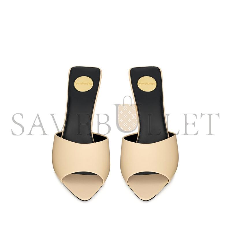 YSL ROMY MULES IN SMOOTH LEATHER 806669AACSQ9928