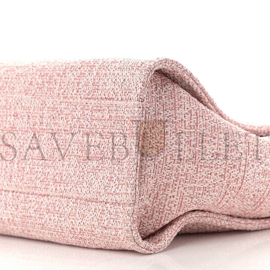 CHANEL LUREX BOUCLE SMALL DEAUVILLE TOTE PINK (34*26*13cm)