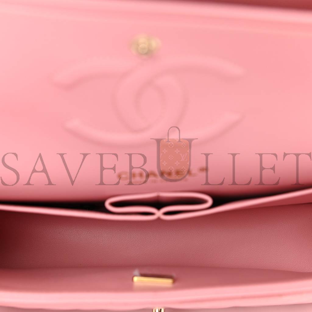 CHANEL CAVIAR QUILTED MEDIUM DOUBLE FLAP PINK (25*15*6cm)