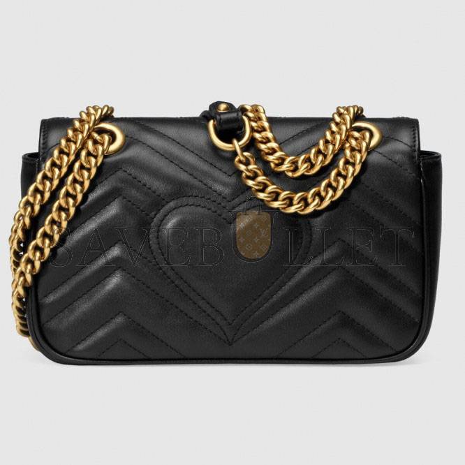 GUCCI GG MARMONT MATELASSÉ LEATHER SUPER MINI BAG 446744 (23*14*6cm)