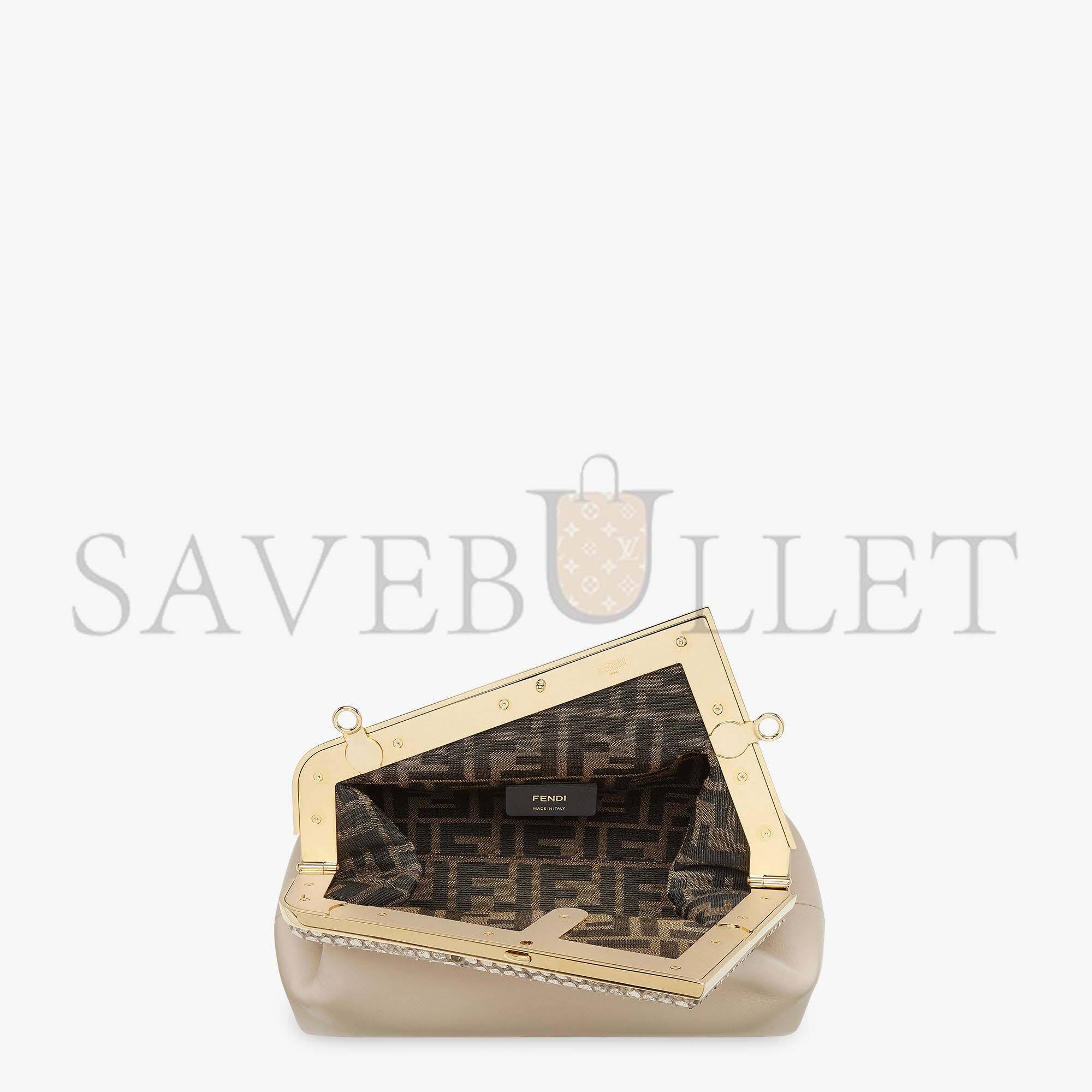 FENDI FIRST SMALL - PINK LEATHER AND PYTHON LEATHER BAG 8BP129AKKUF1HOP (26*18*9.5cm)