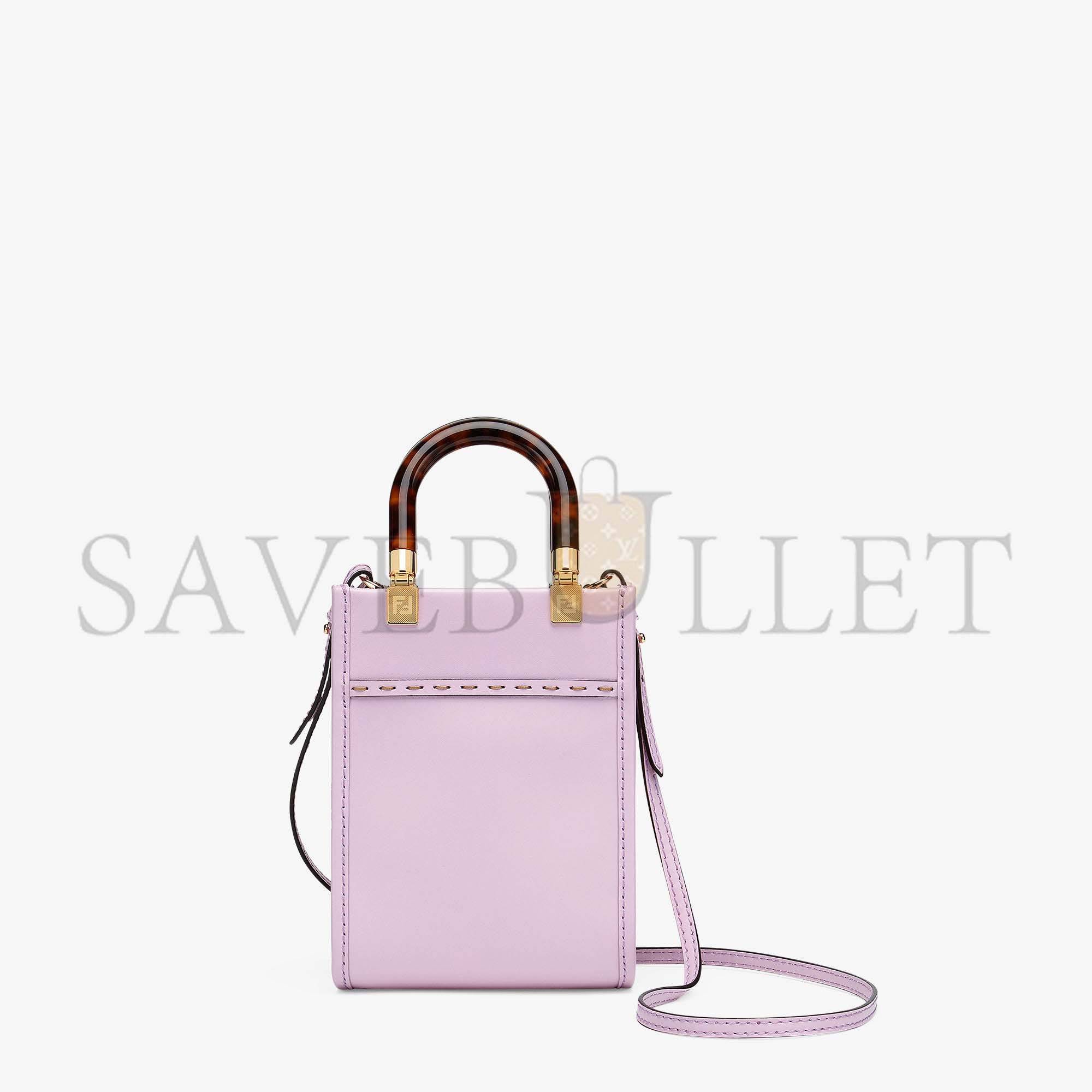 FENDI MINI SUNSHINE SHOPPER - LILAC LEATHER MINI BAG 8BS051ABVLF1HOV (18*13*6.5cm)