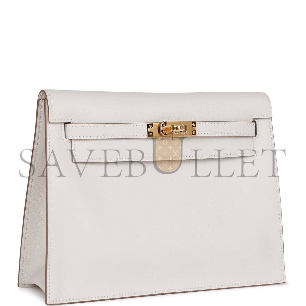 HERMES KELLY DANSE GRIS PERLE SWIFT GOLD HARDWARE (22*16*7cm)