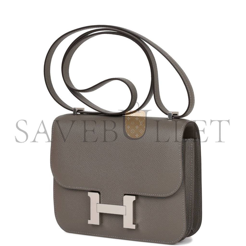 HERMES CONSTANCE 18 GRIS MEYER EPSOM PALLADIUM HARDWARE (18cm)