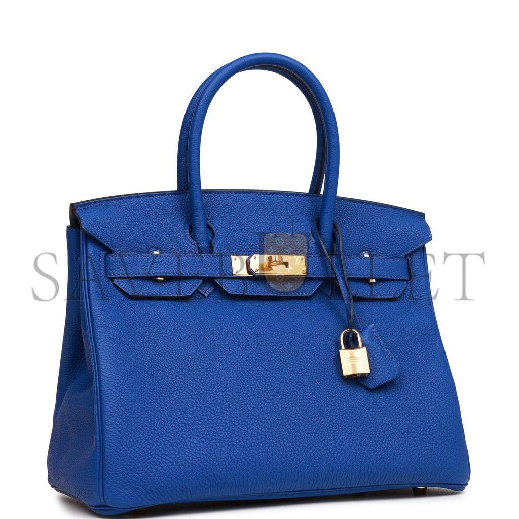 HERMES BIRKIN 30 BLEU ROYAL TOGO GOLD HARDWARE (30cm)