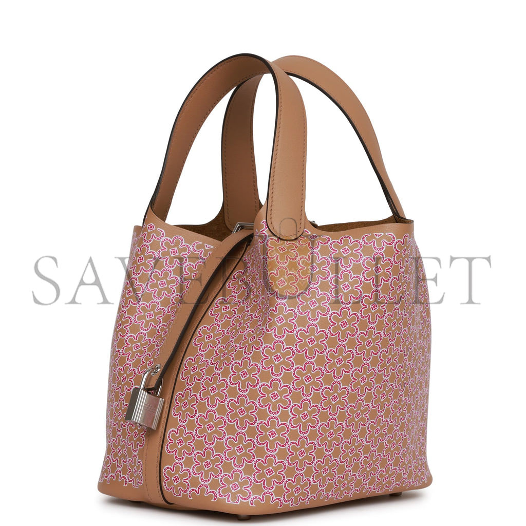 HERMES PICOTIN LOCK 18 LUCKY DAISY CHAI SWIFT PALLADIUM HARDWARE (18*13*18cm)