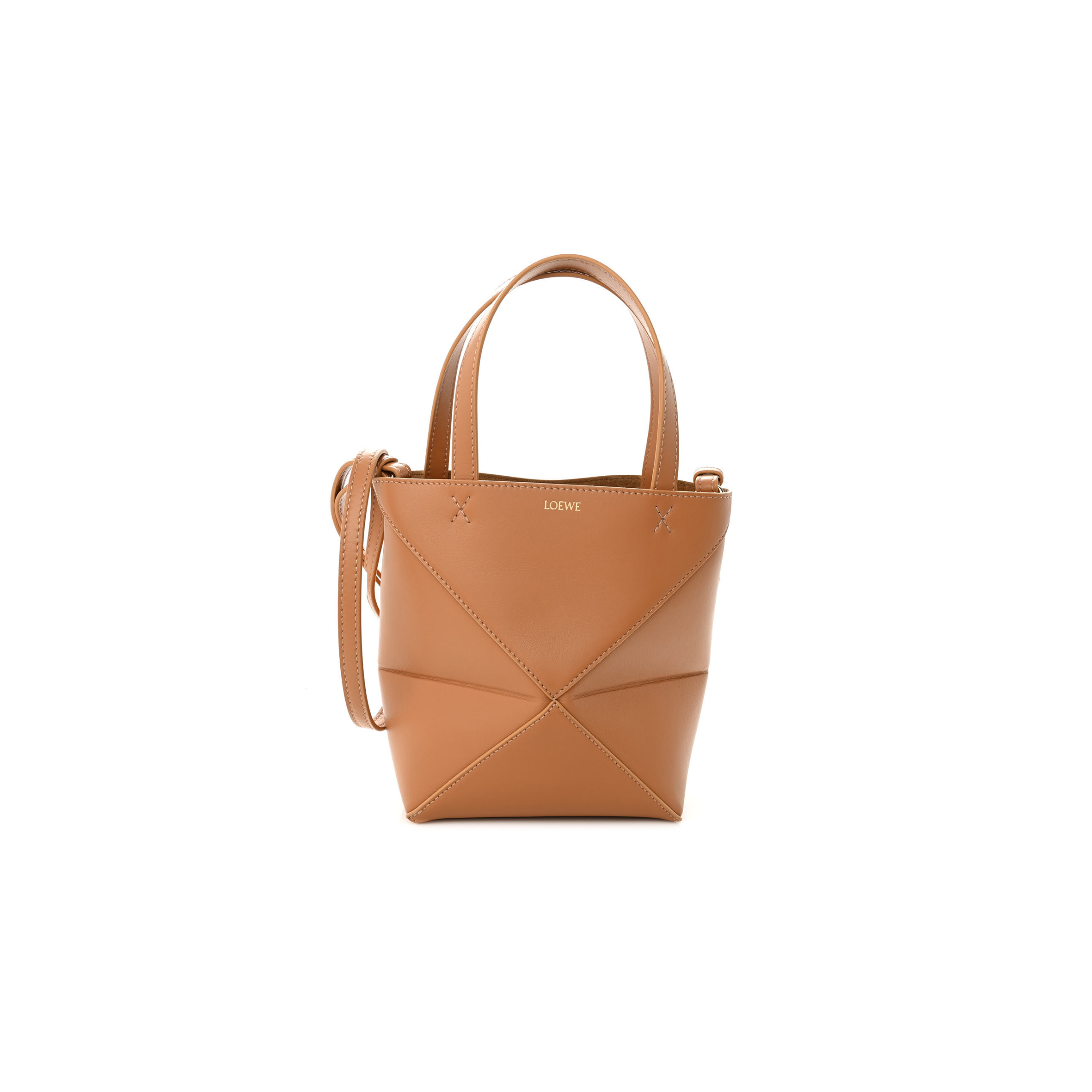 LOEWE SHINY CALFSKIN MINI PUZZLE FOLD TOTE WARM DESERT (20*16*10cm)