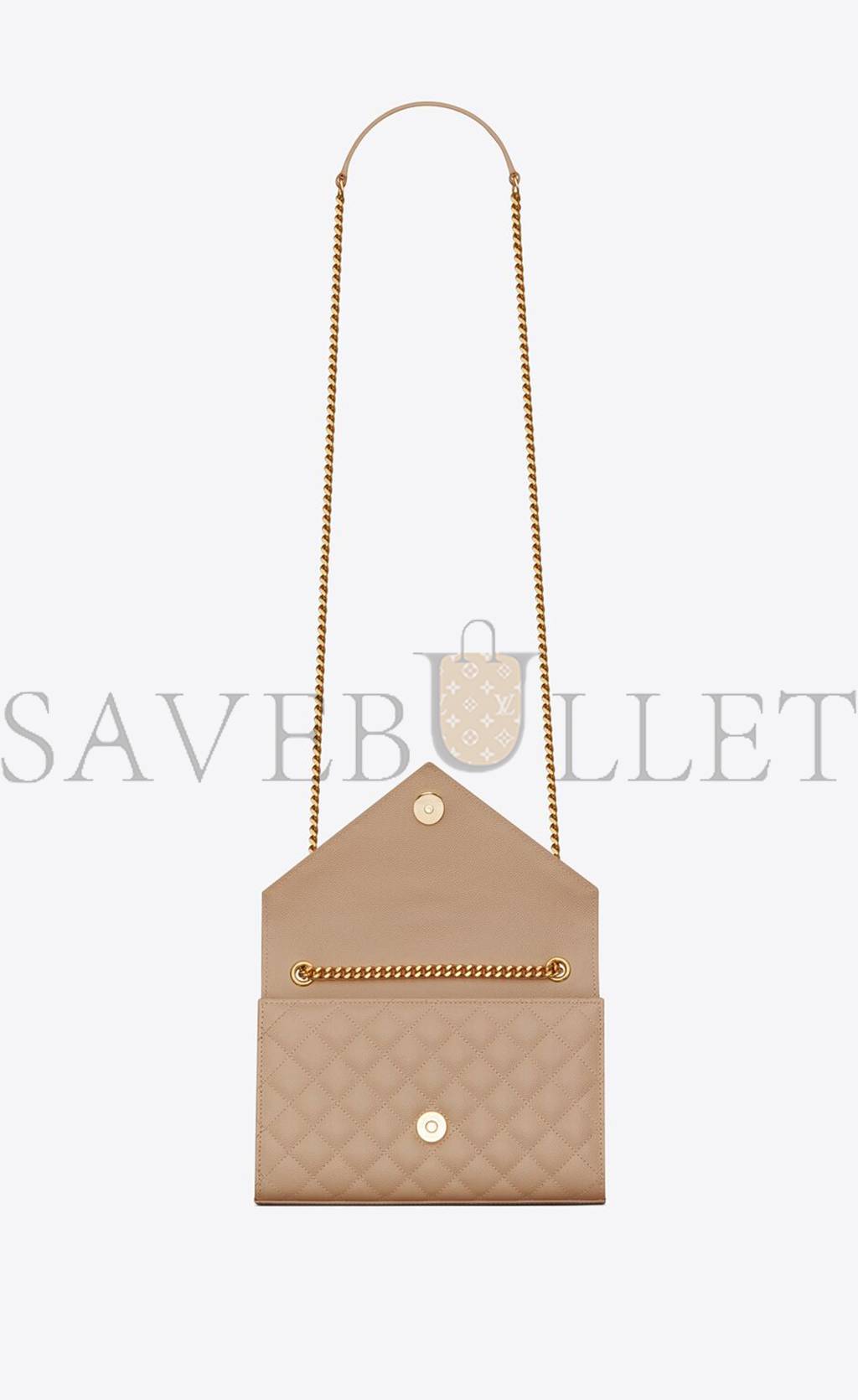 YSL ENVELOPE SMALL BAG IN MIX MATELASS&EACUTE; GRAIN DE POUDRE EMBOSSED LEATHER 600195BOW912721 (21*13*6cm)