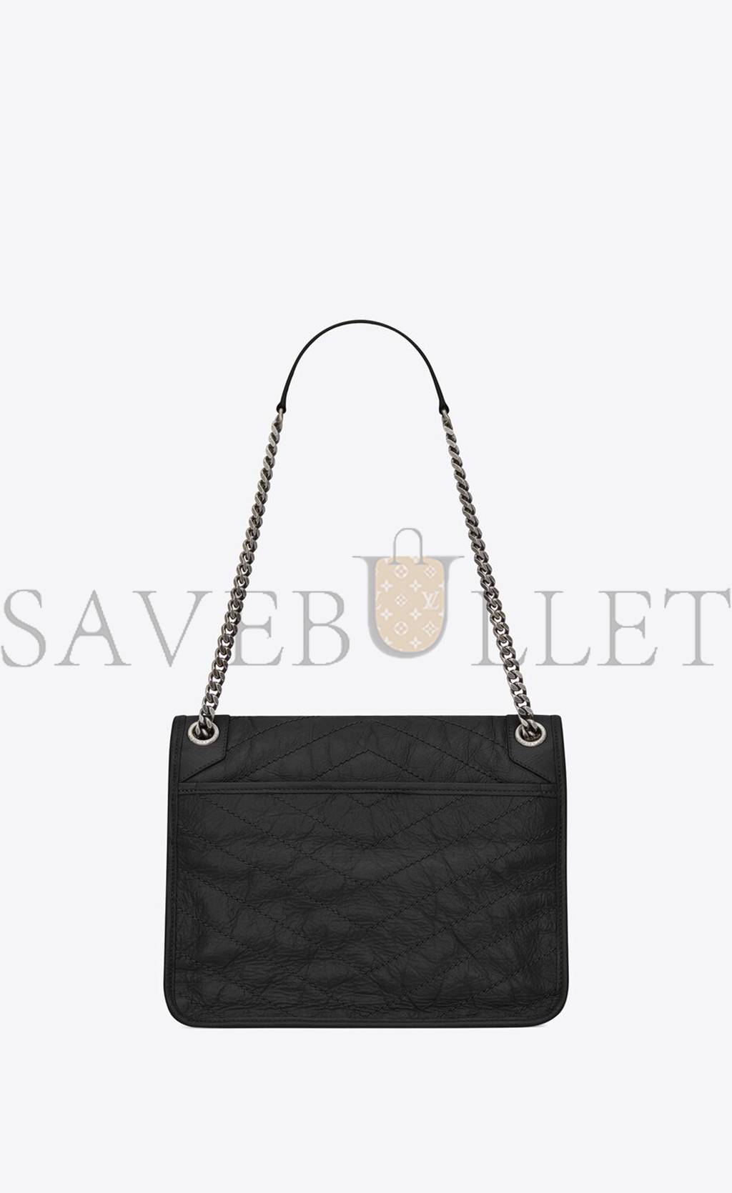 YSL NIKI MEDIUM CHAIN BAG IN CRINKLED VINTAGE LEATHER 6331580EN041000 (28*20*8.5cm)