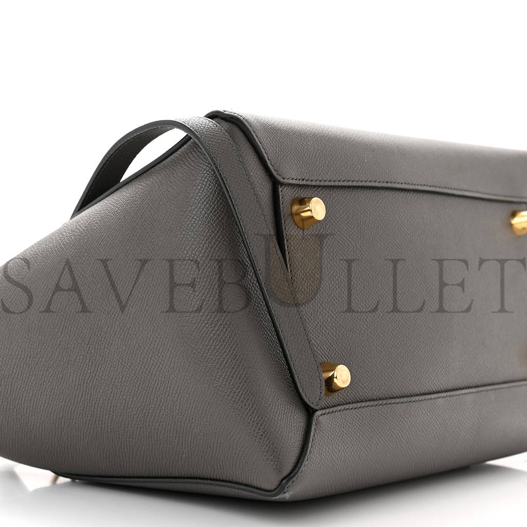 CELINE GRAINED CALFSKIN MINI BELT BAG GREY (28*22*18cm)