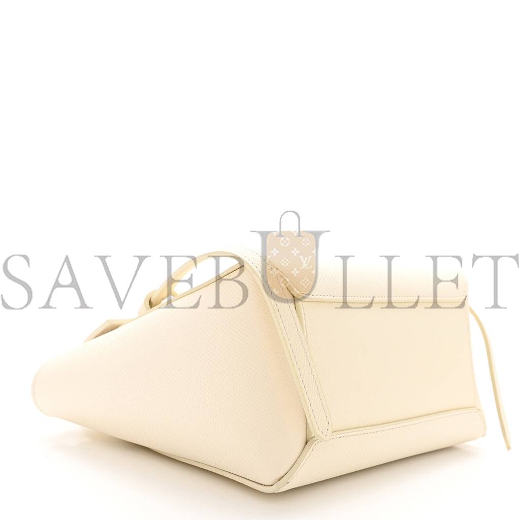 CELINE GRAINED CALFSKIN NANO BELT BAG WHITE  (15*14*8cm)