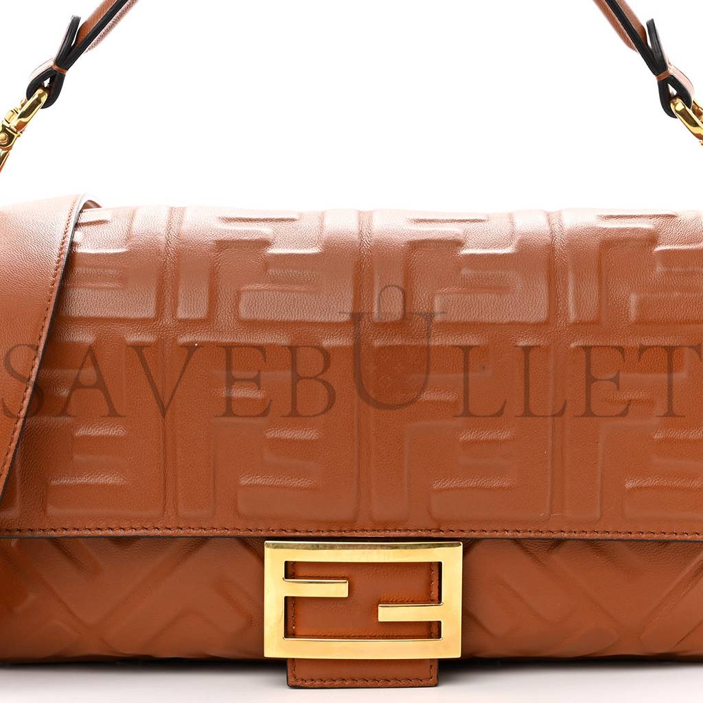 FENDI NAPPA FF 1974 EMBOSSED BAGUETTE COLONIALE (26*16*6cm)